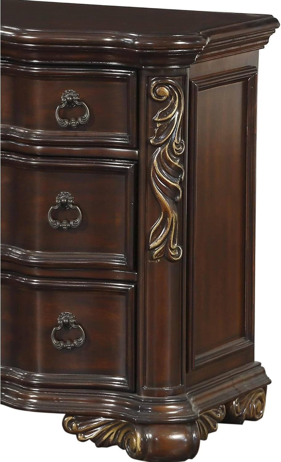 Cherry Finish Nightstand of 3 Drawers B55825