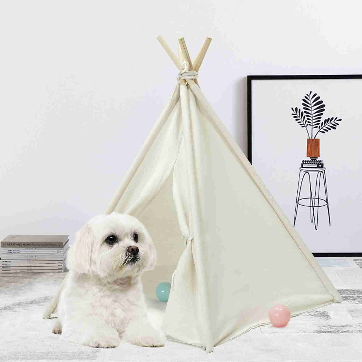 Foldable Cotton Canvas Pet Bed W889409