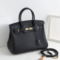 Black Leather Shoulder Bag Y888