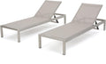 Gray Outdoor Mesh Chaise Lounges 2-Pcs Set O834