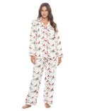 Women's Flannel Long Sleeve Button Down Pajama Set X152
