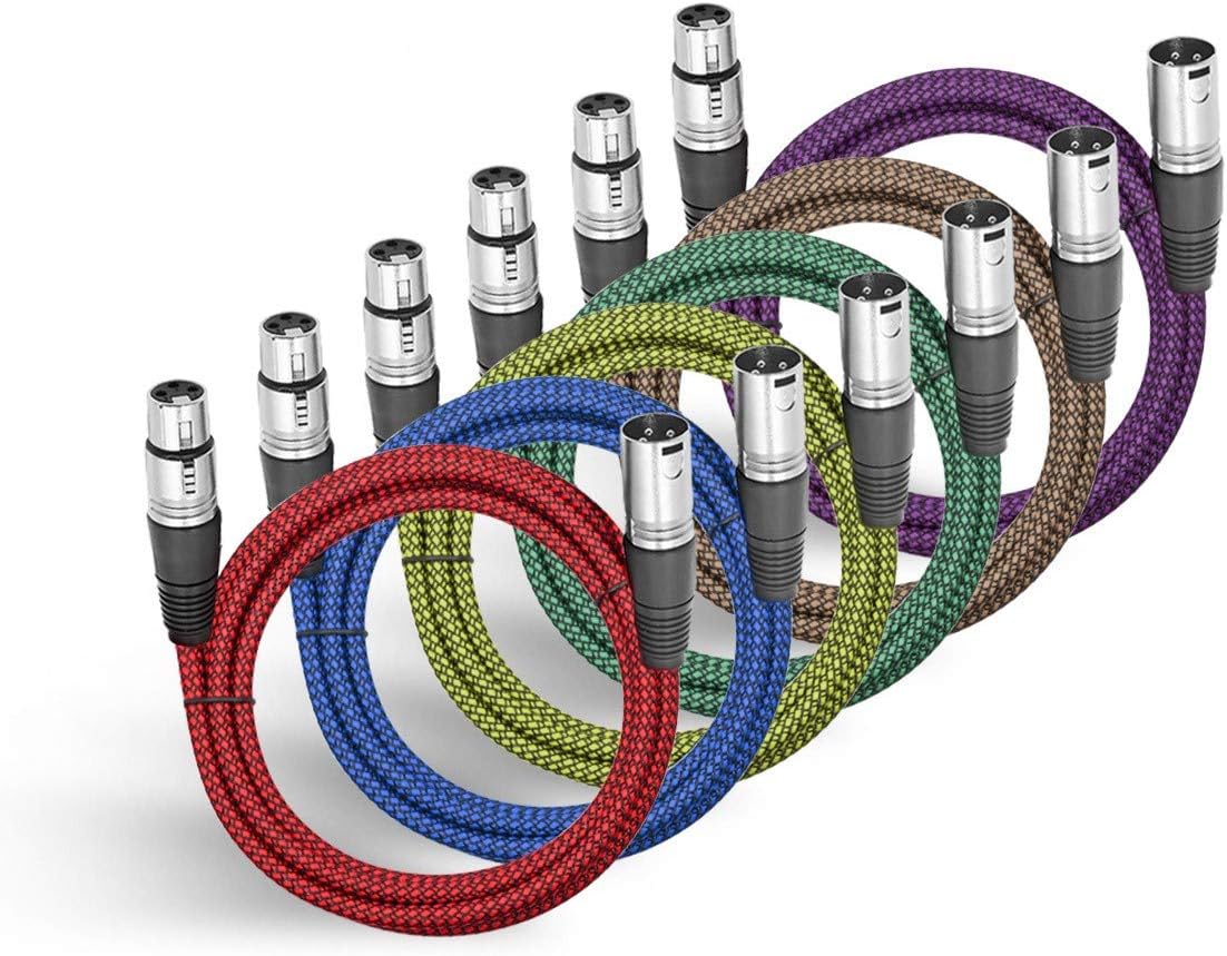 6ft Braided XLR Microphone Cable 10Pack B467890