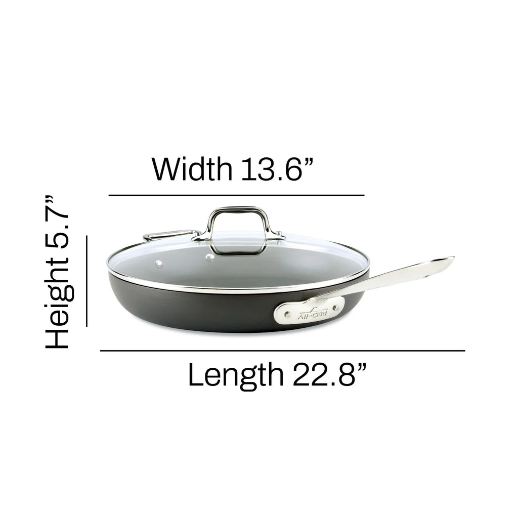 12-Inch Hard Anodized Nonstick Fry Pan with lid V936