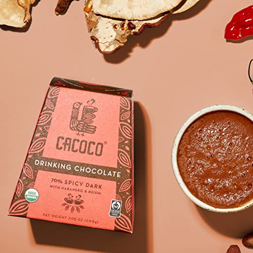 Organic Spicy Dark Drinking Chocolate Hot Cacao Cocoa (7.05 ounces) J633