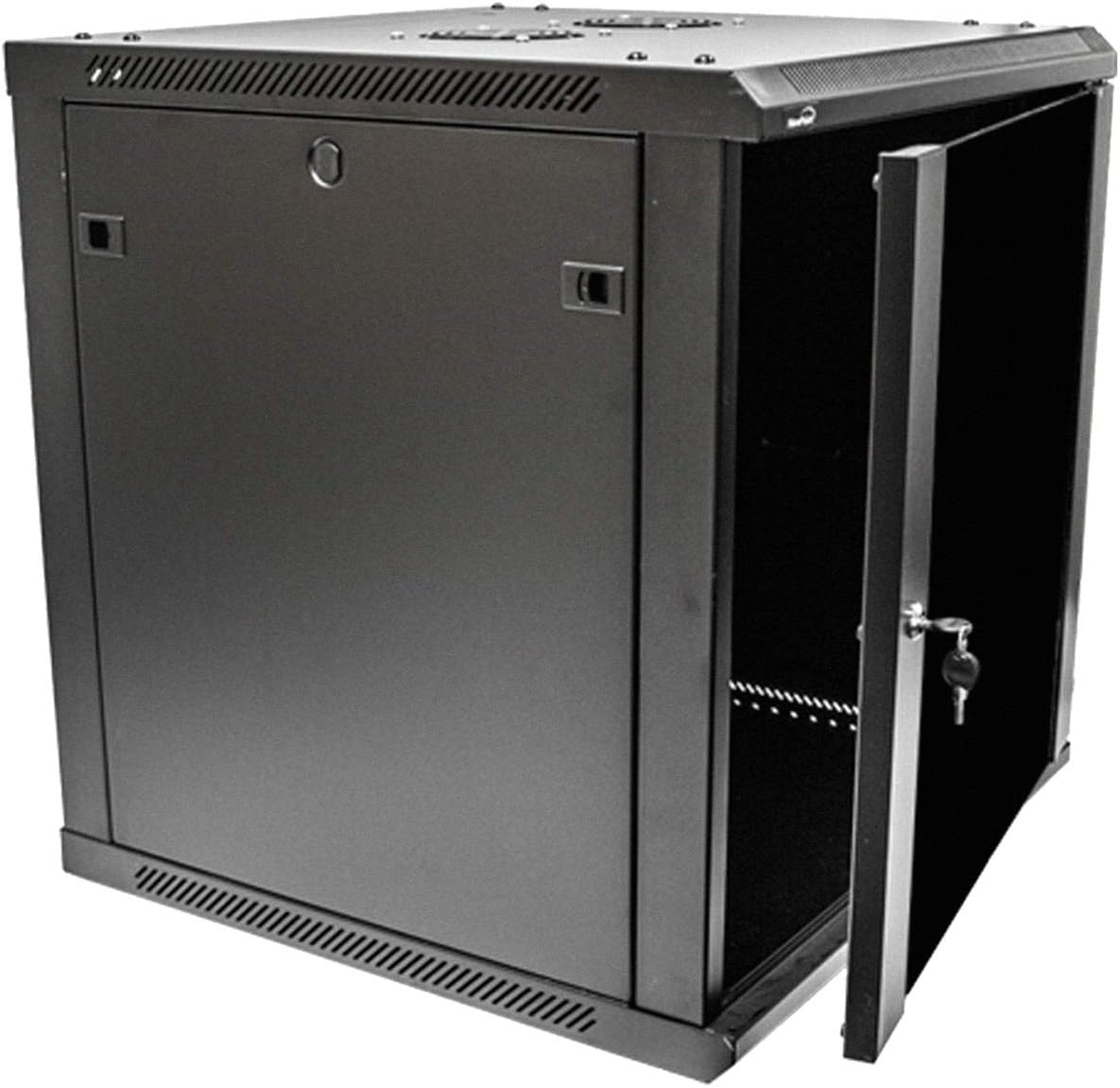 12U 19-Inch Server Network Rack with Locking Glass Door Black P420