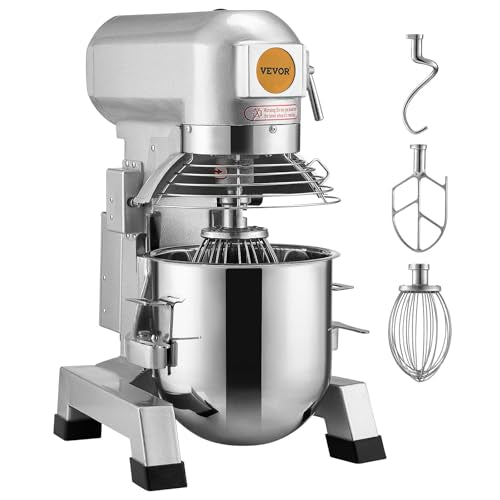 Commercial Food Mixer 10Qt Stainless Steel Bowl 450W 3 Speeds T49138
