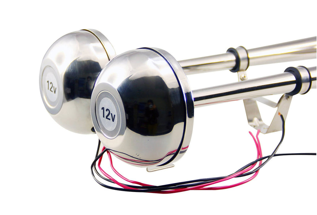 Stainless Steel Dual Trumpet Horn 12V R878