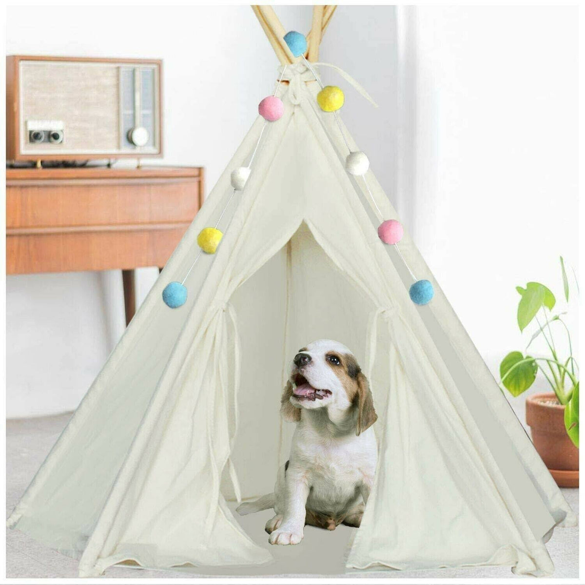 Foldable Cotton Canvas Pet Bed W889409