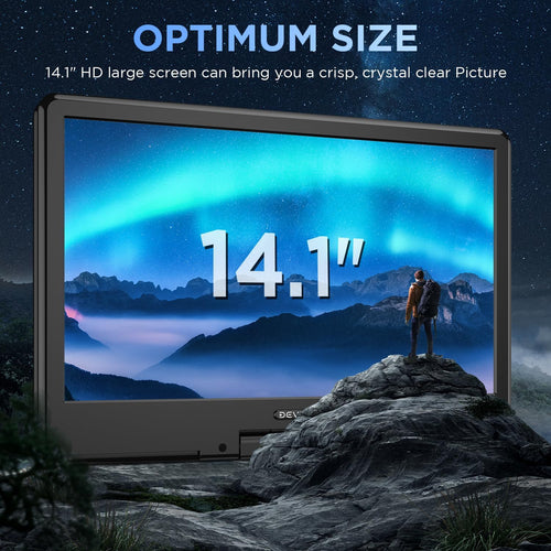 16.9" Portable DVD Player with 14.1" HD Screen, Rechargeable Battery, Dual Speakers N513995