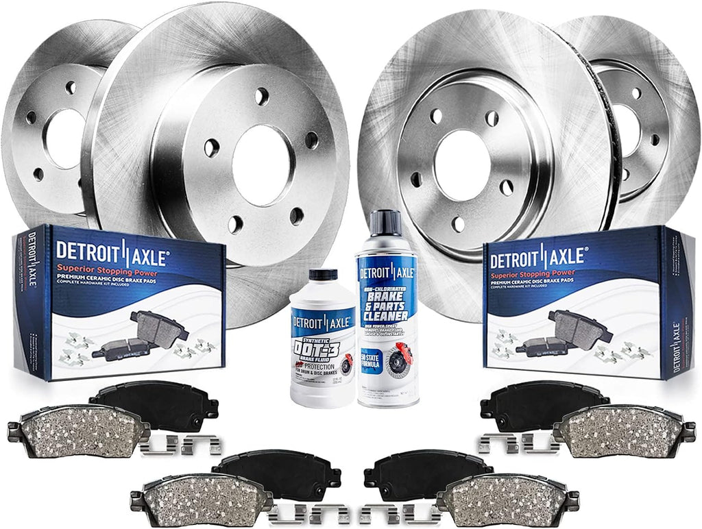 10.83 275mm Front and Rear Disc Brake Rotors with Brake Pads 10pc Set T763