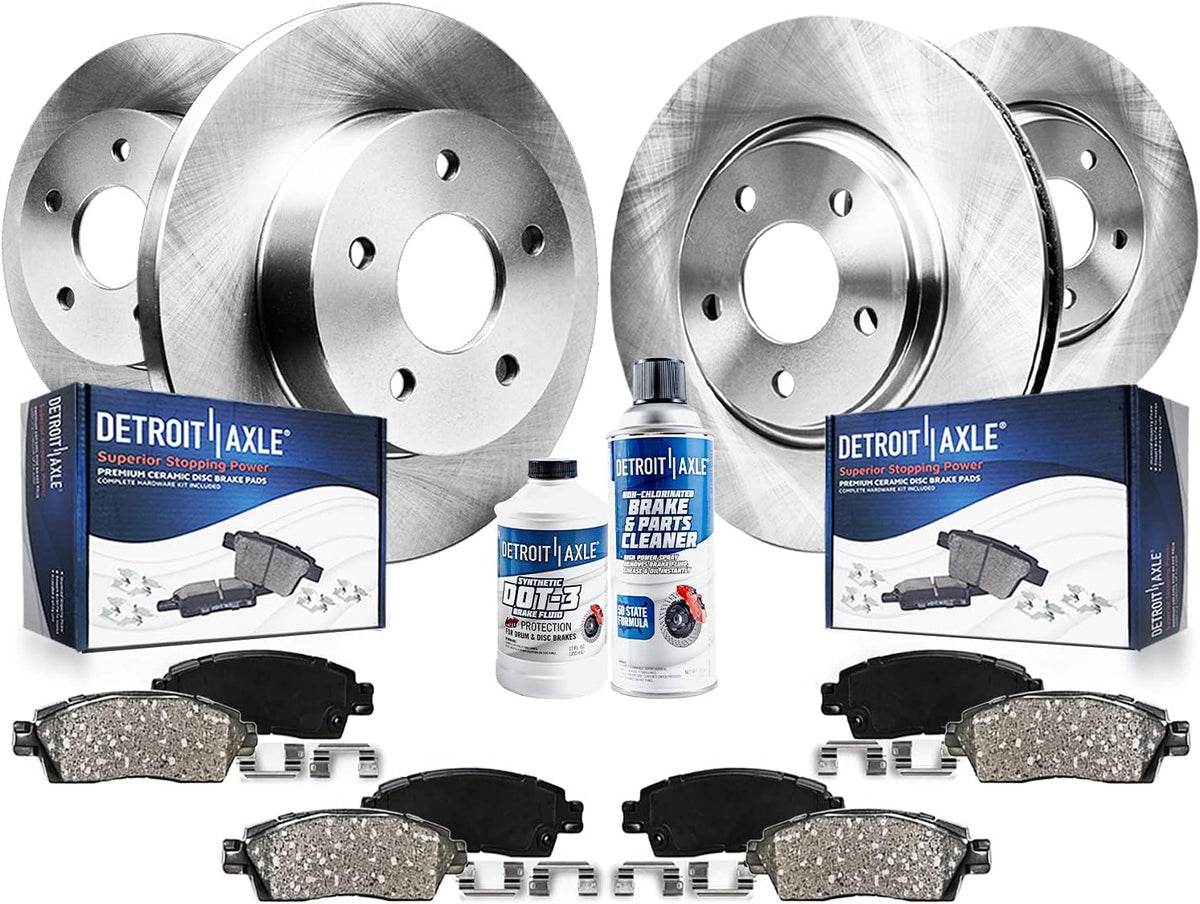 10.83 275mm Front and Rear Disc Brake Rotors with Brake Pads 10pc Set T763