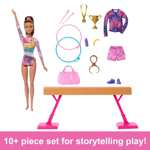 Blonde Gymnast Fashion Doll Playset with Balance Beam W792