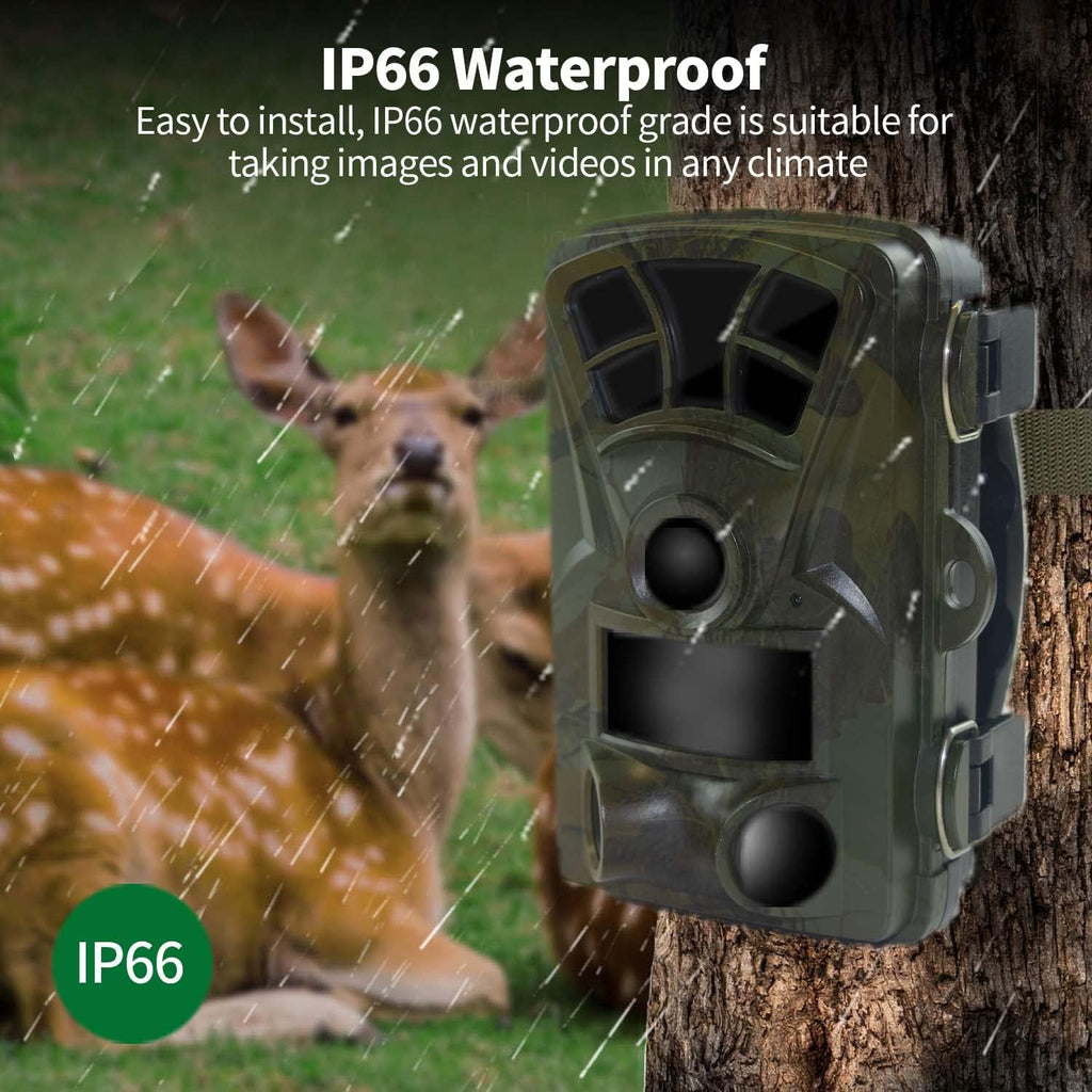 4K 32MP Trail Camera with Night Vision 65ft 110° Wide Angle W2009