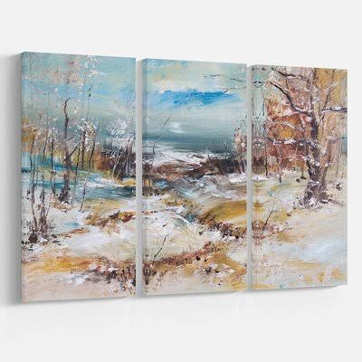 Winter Trees Oil Painting Print Multi-Piece Wrapped Canvas P608856