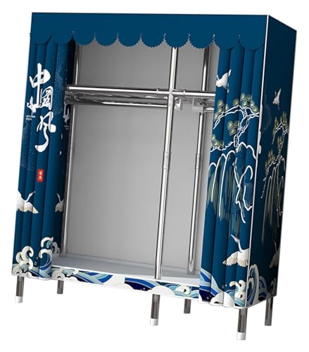 Portable Freestanding Fabric Wardrobe with Clothes Rail And Shelves I6985