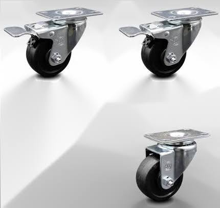 Soft Rubber Caster Set of 4 with Brakes N54890