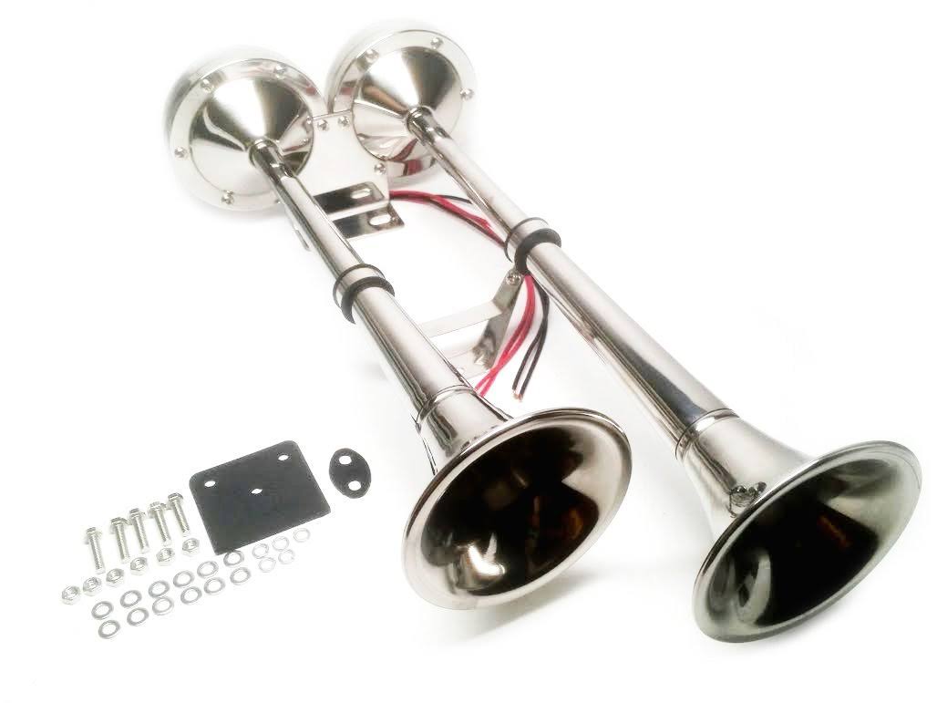 Stainless Steel Dual Trumpet Horn 12V R878