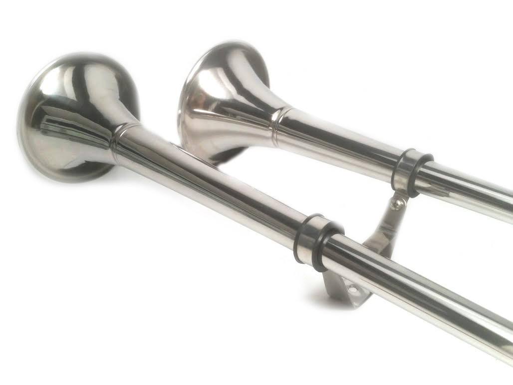 Stainless Steel Dual Trumpet Horn 12V R878