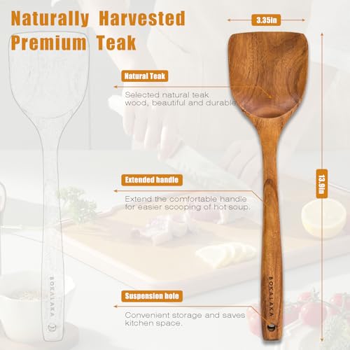 10 Pcs Natural Teak Wooden Kitchen Utensils Set S73587