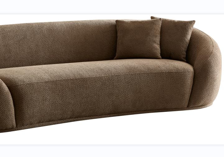 Cream Curved 3-Seater Boucle Sofa K7604