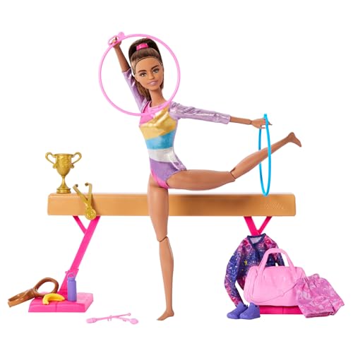 Blonde Gymnast Fashion Doll Playset with Balance Beam W792