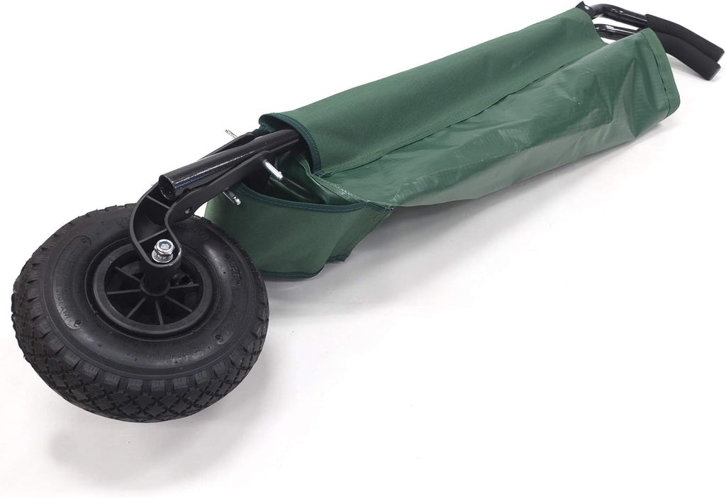 Green Canvas Folding Wheelbarrow Yard Cart A301