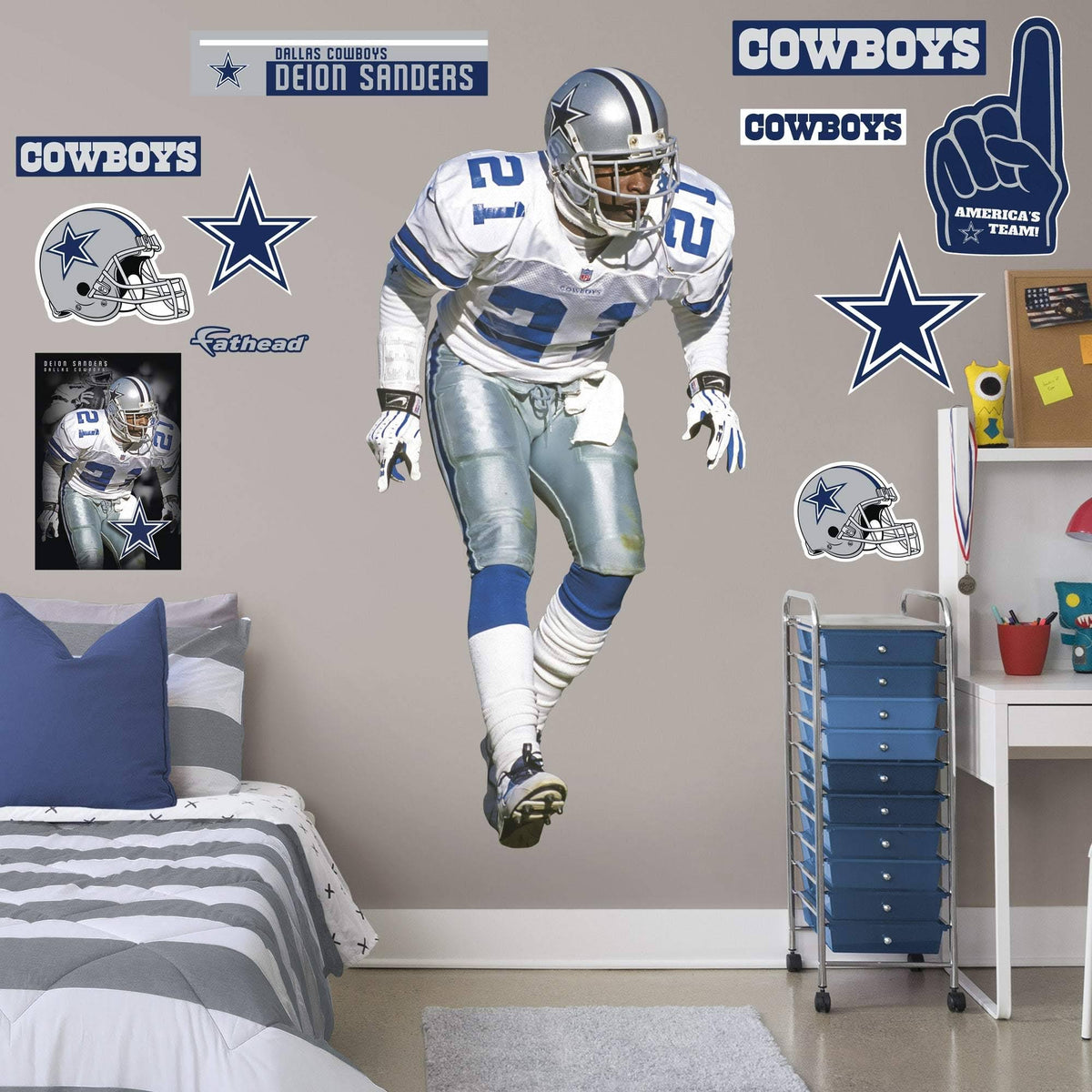 Removable Wall Decal Giant Athlete + 2 Wall Decals J5348