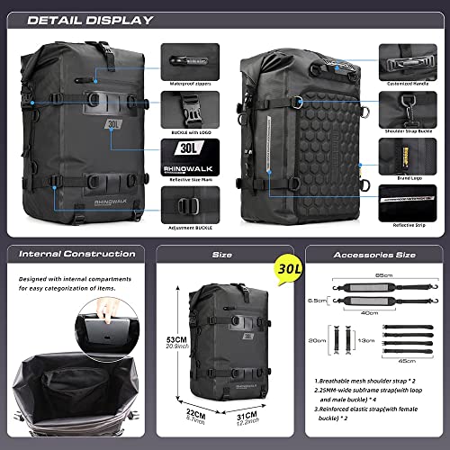 Motorcycle Tail Bag Waterproof Saddle Pannier Bag M663108