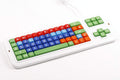 Color Coded Computer Keyboard with Lowercase White Lettering X14933