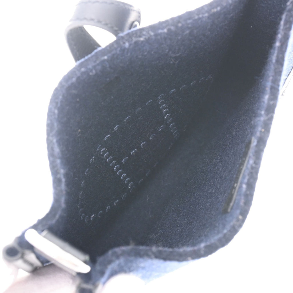 Pre-Owned Navy Felt Shoulder Bag Z644416