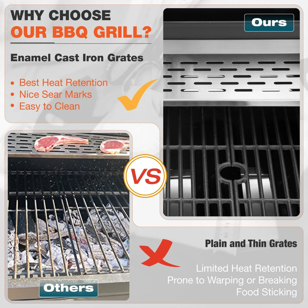 Dual Fuel Gas and Charcoal Grill Combo with Side Burner R2615