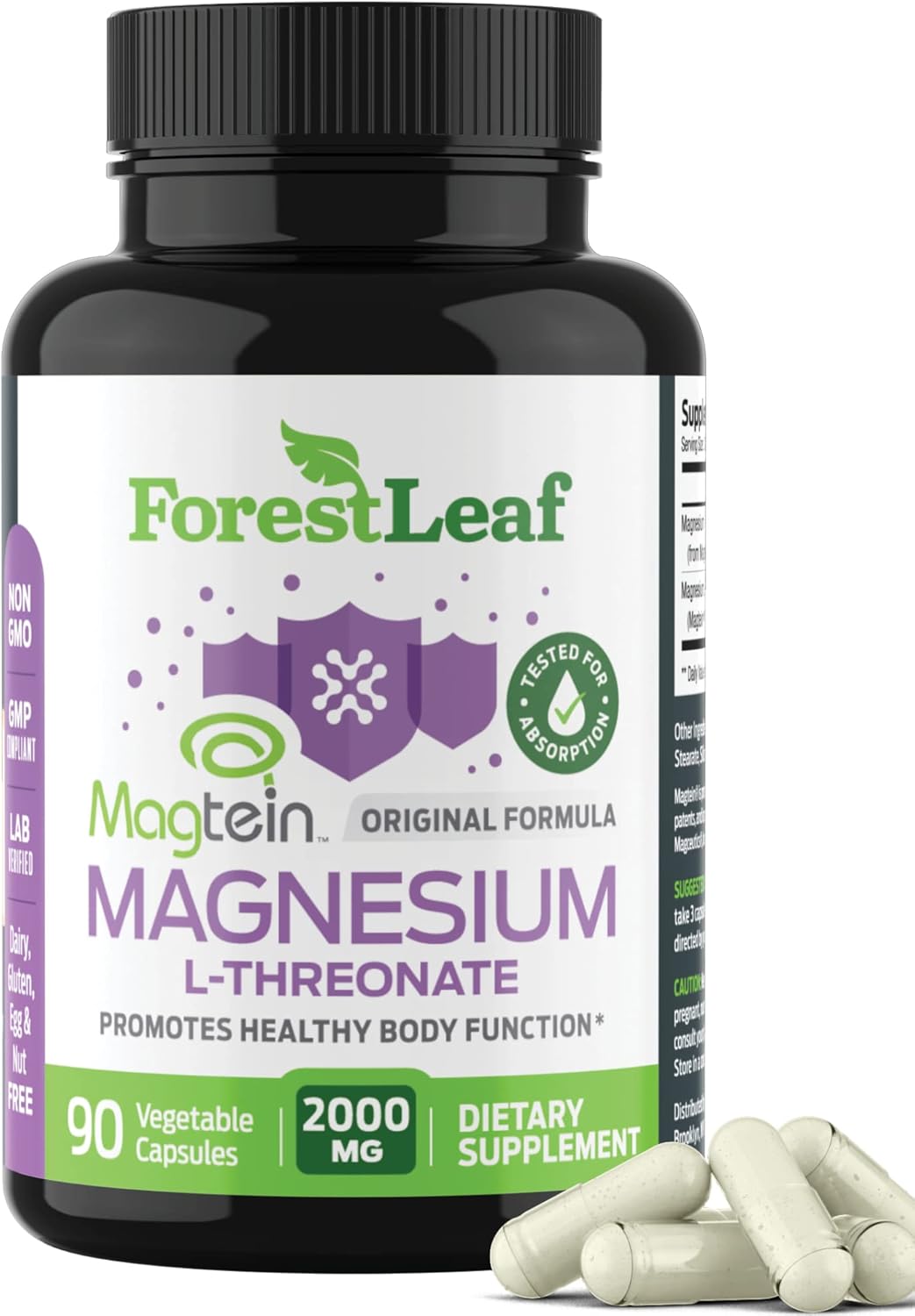Magnesium L-Threonate Capsules 2000mg 90 Count C47991