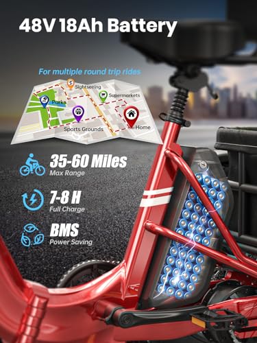 Electric Trike with 750W Motor, 48V 18AH Battery, 20" Fat Tire, Large Basket X123348