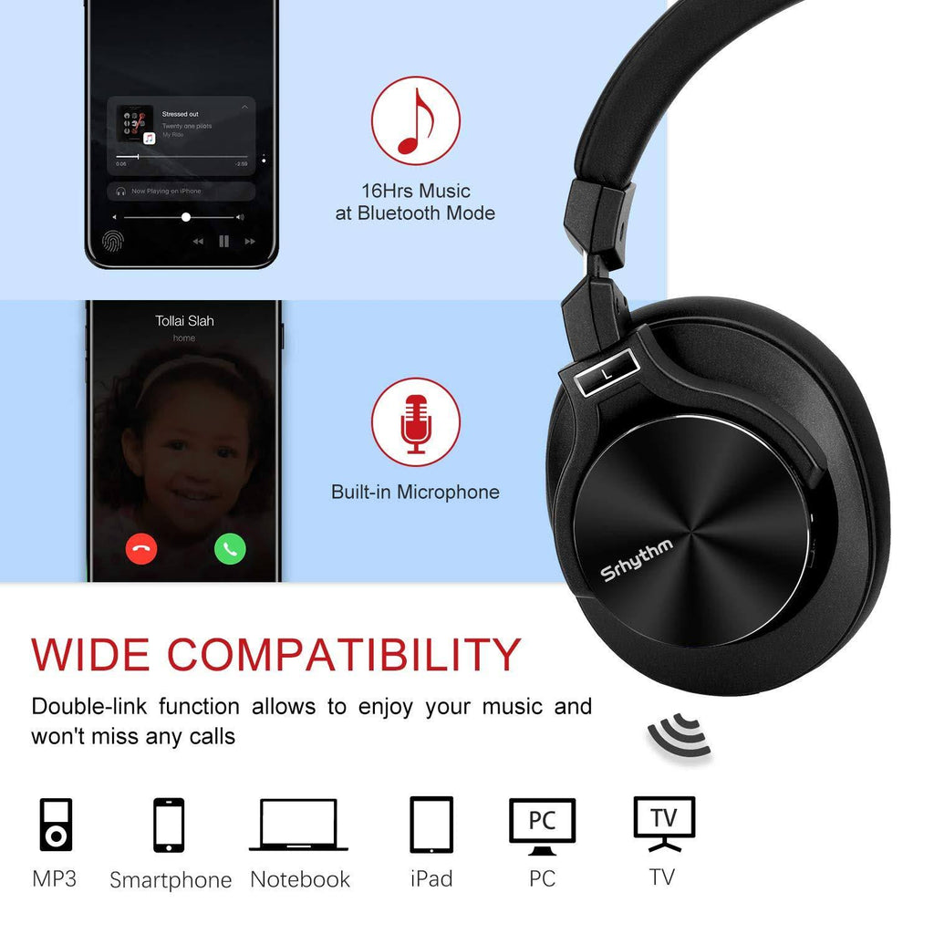 Active Noise Cancelling Bluetooth Headphones with Microphone X346