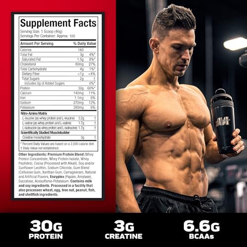 Whey Protein Powder (Strawberry, 2.2 Pound) Q732