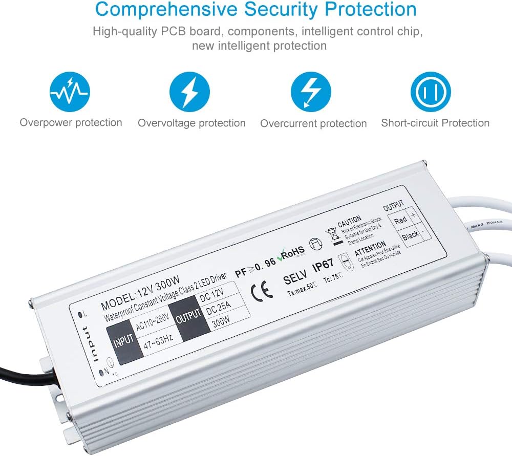 Waterproof IP67 LED Power Supply 300W 110V AC to 12V DC M170766