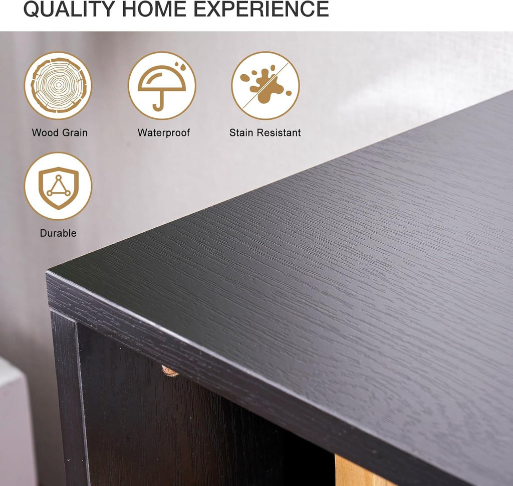 Black 79 inch Fireplace TV Stand with Electric Fireplace Z961004