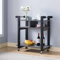 Black Distressed Gray Bar Cart Y4145