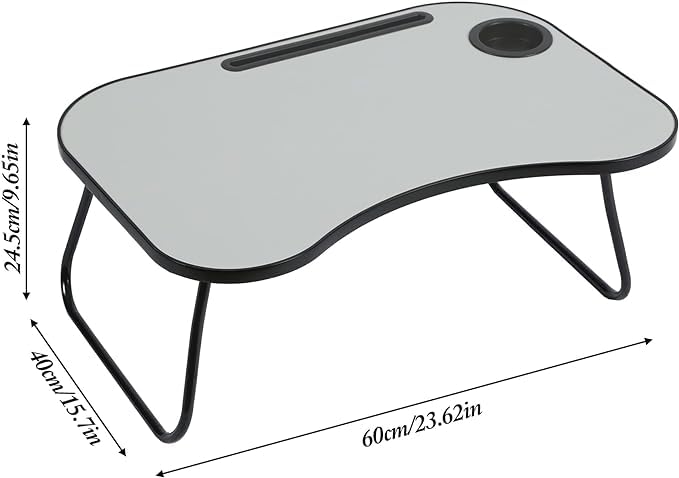Gray Foldable Laptop Table with Cup Holder J60716