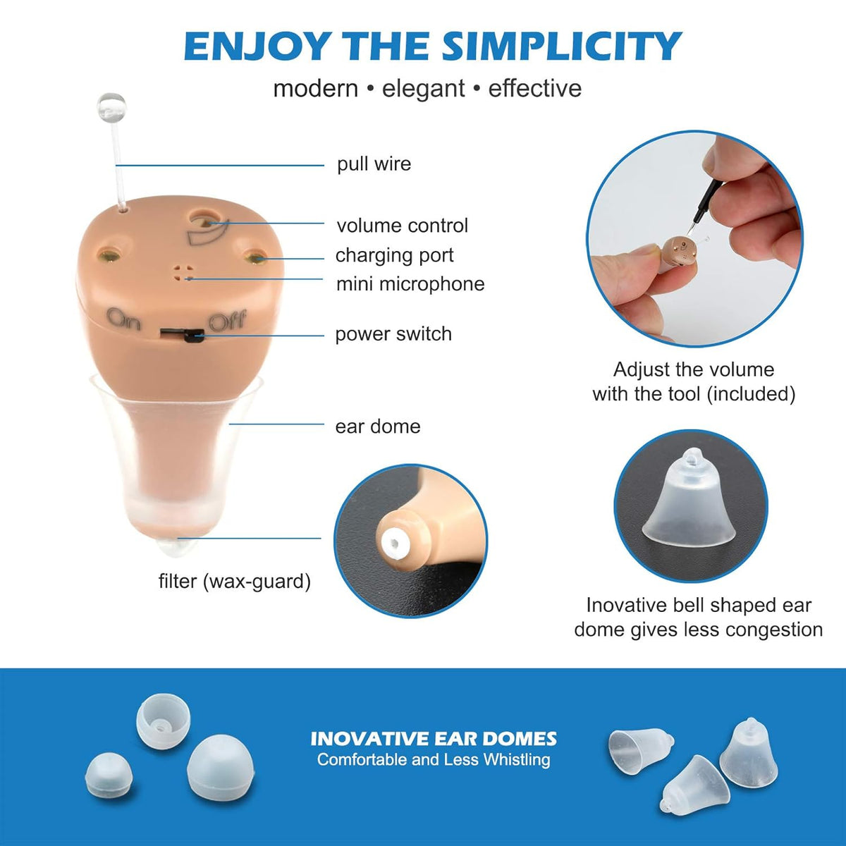 Rechargeable Hearing Amplifier Pair A172