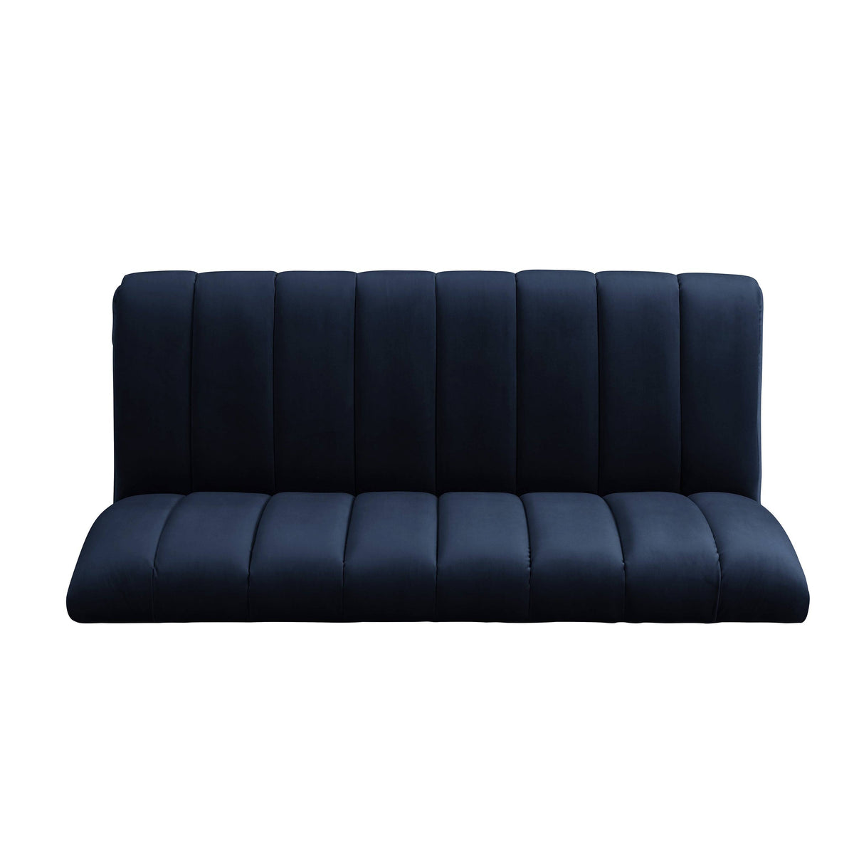 Navy Blue Velvet Armless Loveseat A677