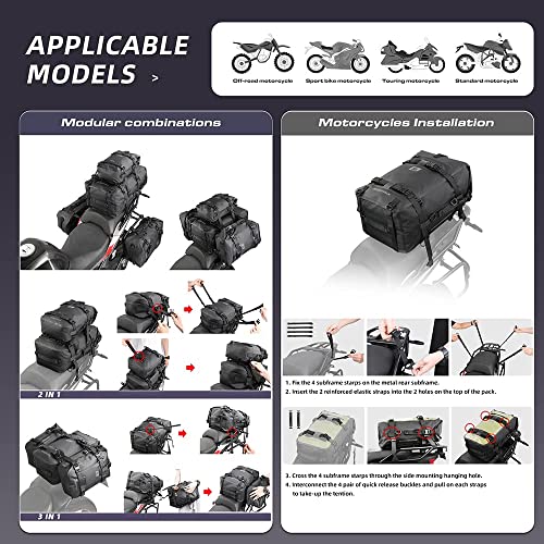 Motorcycle Tail Bag Waterproof Saddle Pannier Bag M663108