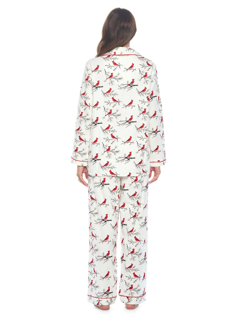 Women's Flannel Long Sleeve Button Down Pajama Set X152