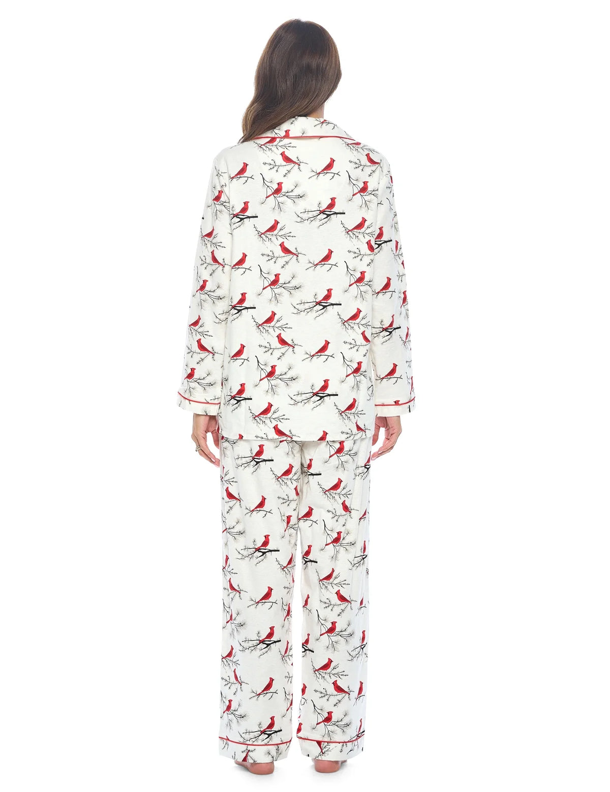 Women's Flannel Long Sleeve Button Down Pajama Set X152