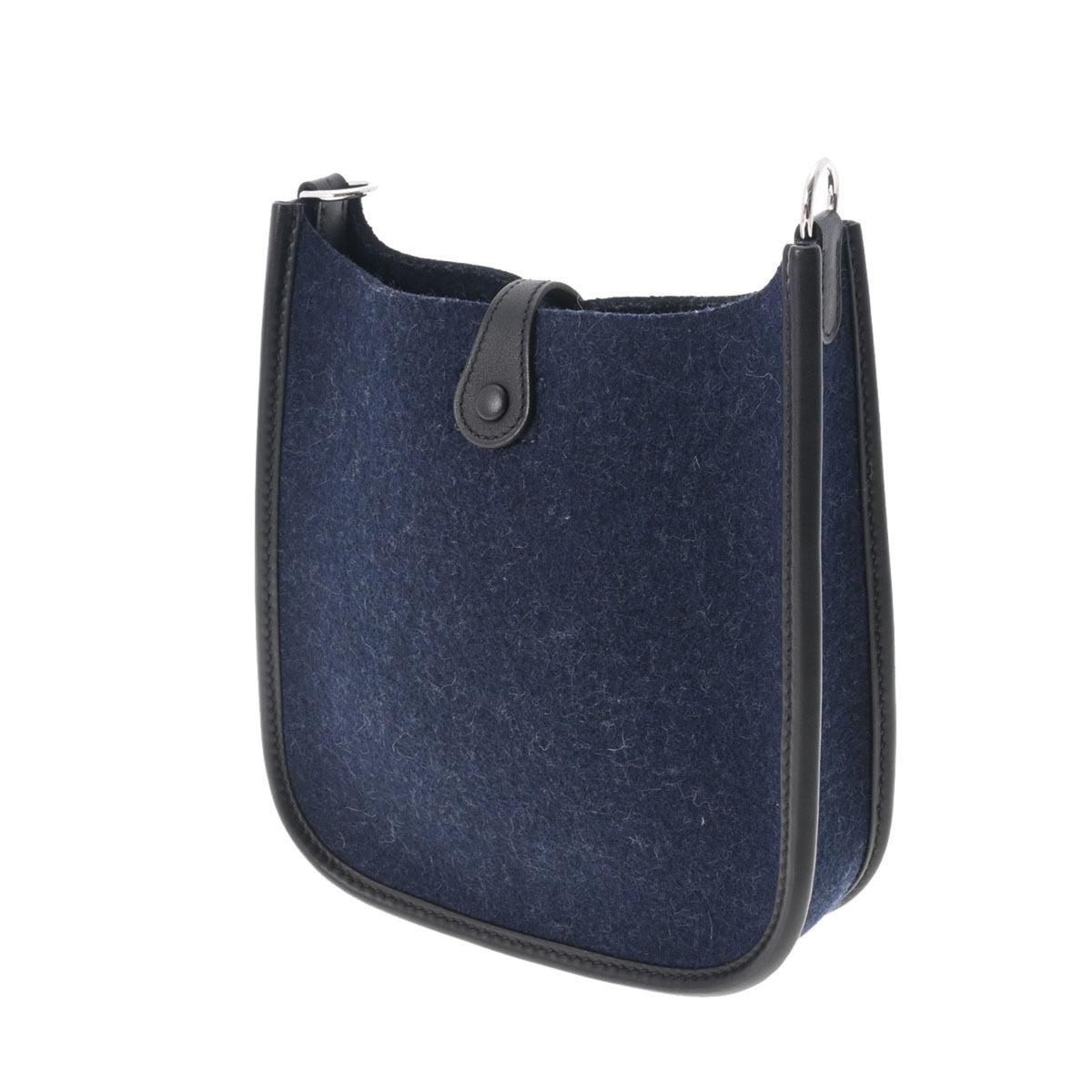 Pre-Owned Navy Felt Shoulder Bag Z644416