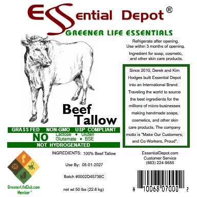 50 lbs Grass Fed Beef Tallow Q58134