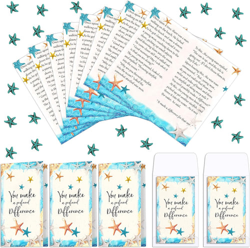 122 Pieces Starfish Notecards with Envelopes and Beads Pack of 2 S6012