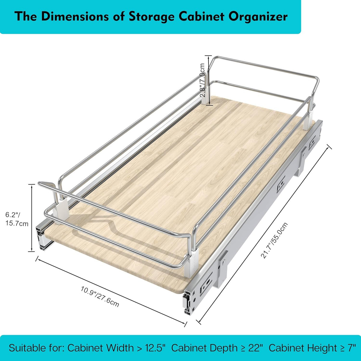 11W X 22D Pull Out Cabinet Drawer T4424