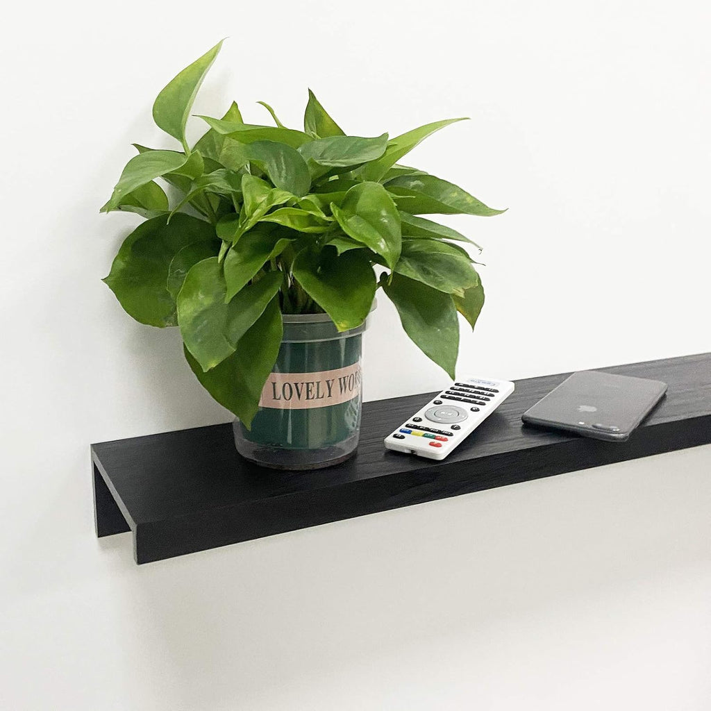 47 Inch Black Floating Shelf Set of 3 J3824