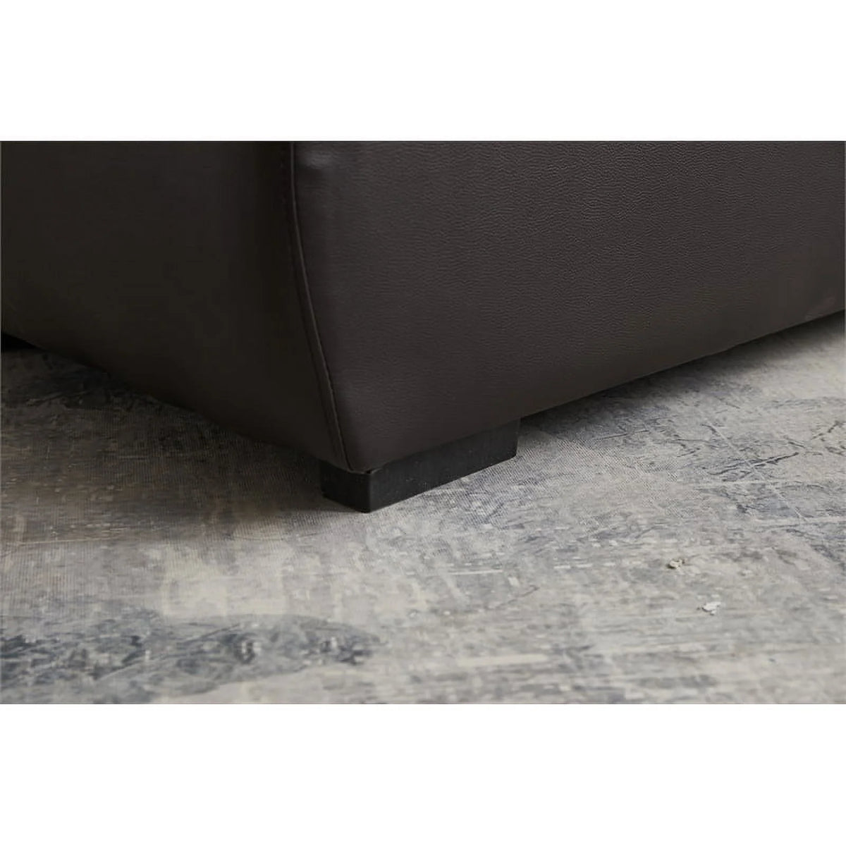 Brown Faux Leather Chaise X729087
